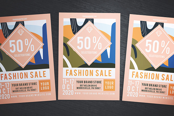 Fancy Fashion Sale Flyer in Flyer Templates - product preview 2