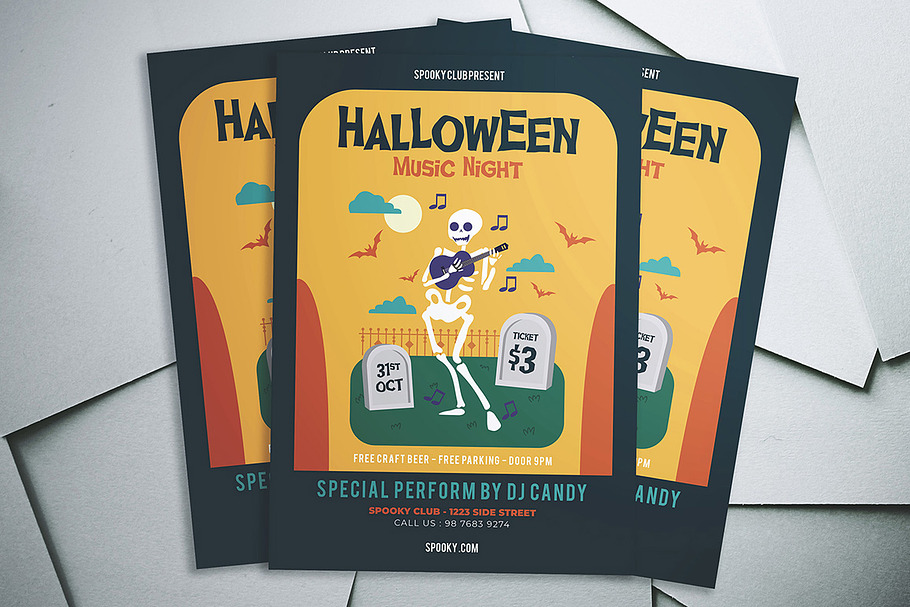 Halloween Music Night Flyer in Flyer Templates - product preview 8