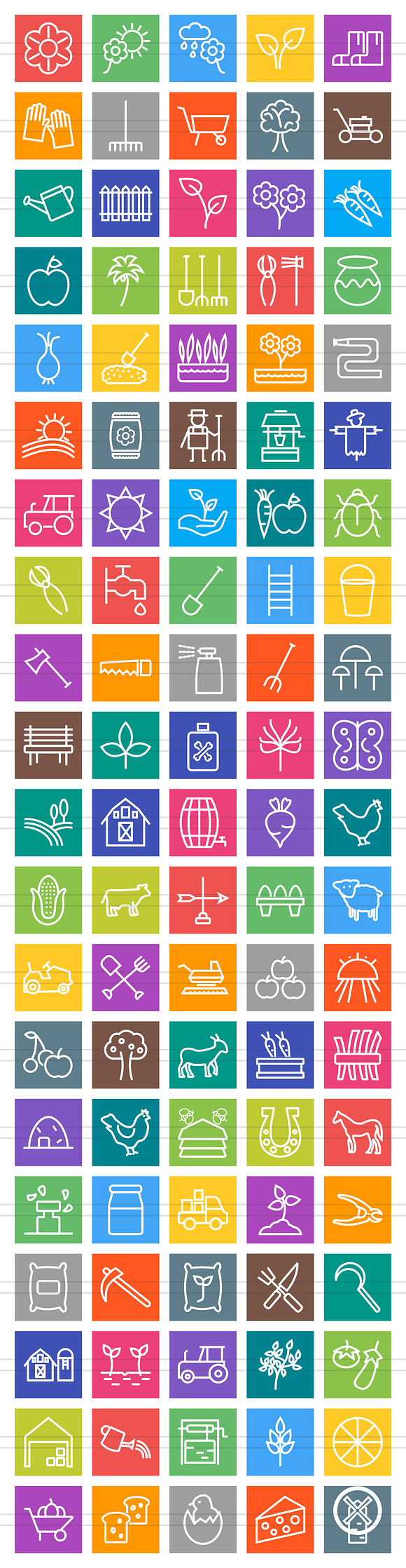 100 Farm & Gardening Line Icons in Graphics - product preview 1