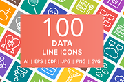 100 Data Line Multicolor B/G Icons