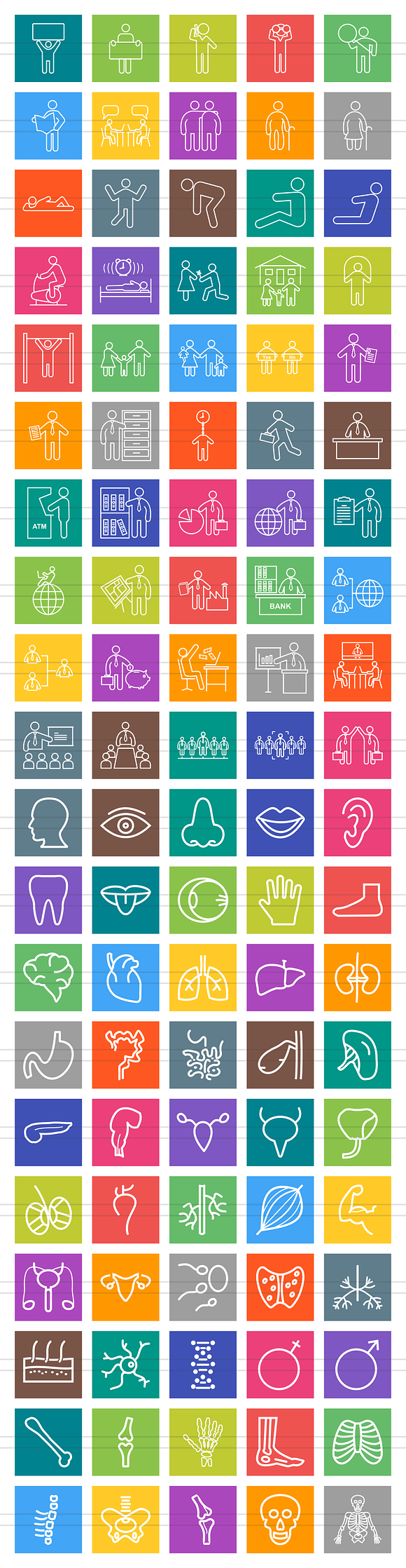 100 Humans & Anatomy Line Icons in Graphics - product preview 1