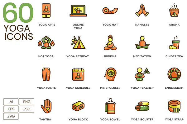 60 Yoga Icons