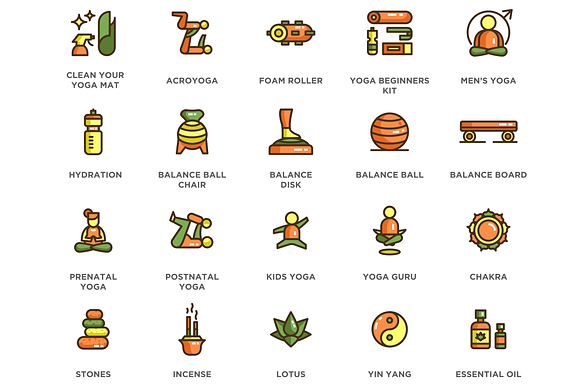 60 Yoga Icons in Icons - product preview 1