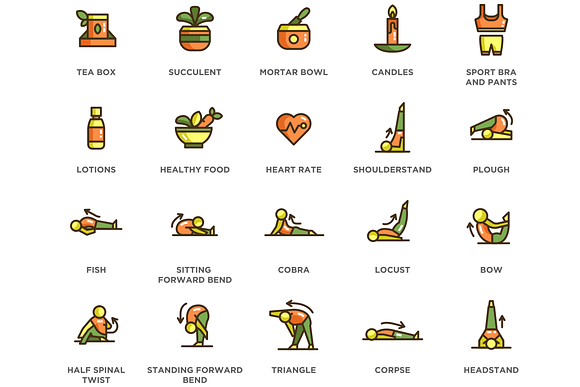 60 Yoga Icons in Icons - product preview 2