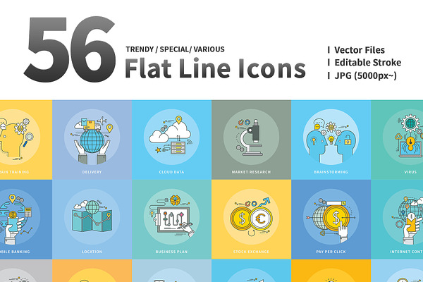 Flat Line Icons