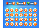 Blue Orange Buttons Game Ui kit