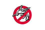 Stop Mosquito Sign Mascot