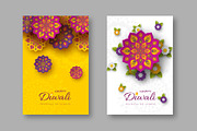 Diwali festival holiday posters.