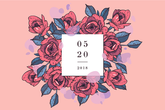 Vintage floral illustration  in Wedding Templates - product preview 2
