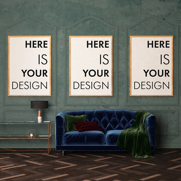 Mock up poster in classic interior in Print Mockups - product preview 1