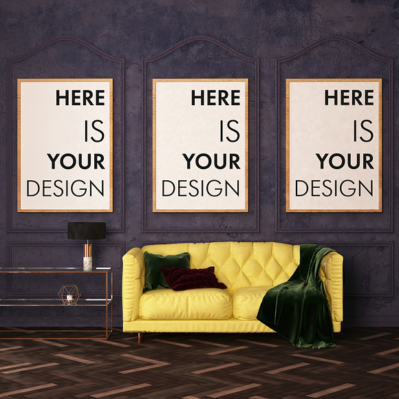 Mock up poster in classic interior in Print Mockups - product preview 2