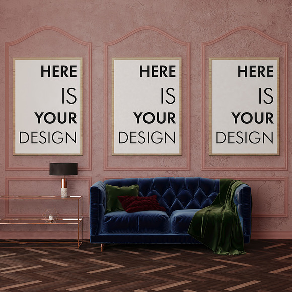 Mock up poster in classic interior in Print Mockups - product preview 3