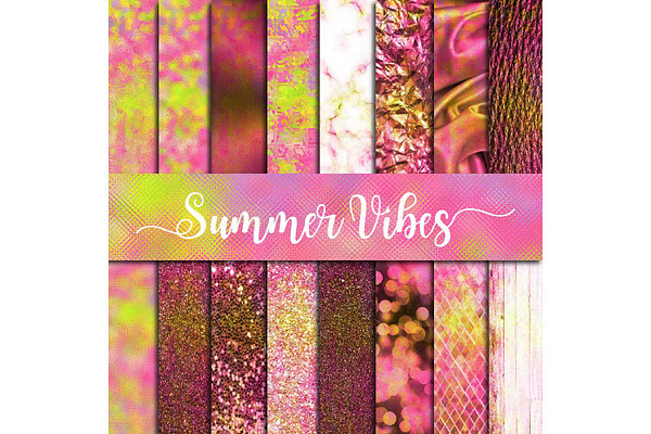 Summer Vibes Textures Digital Paper
