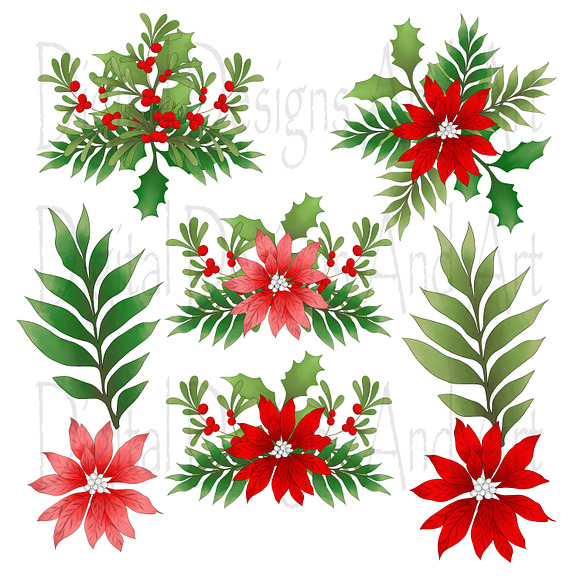 Christmas tea set clipart in Illustrations - product preview 3