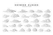 Clouds, isolated in Chinese style