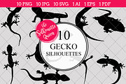 Gecko Silhouette Clipart Vector