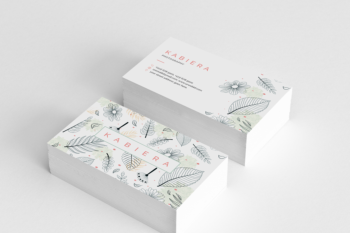 Leaf Effect Business Card in Business Card Templates - product preview 8
