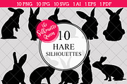 Hare Silhouette Clipart Vector