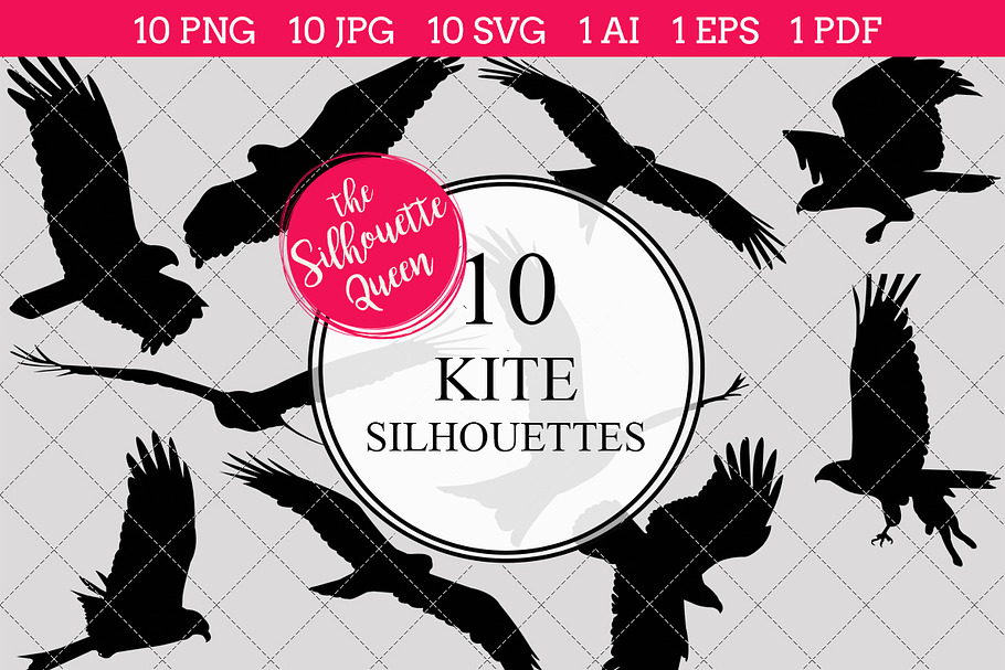 Kite Silhouette Clipart Vector in Objects - product preview 8