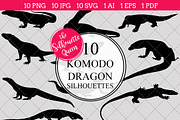 Komodo dragon Silhouette Vector
