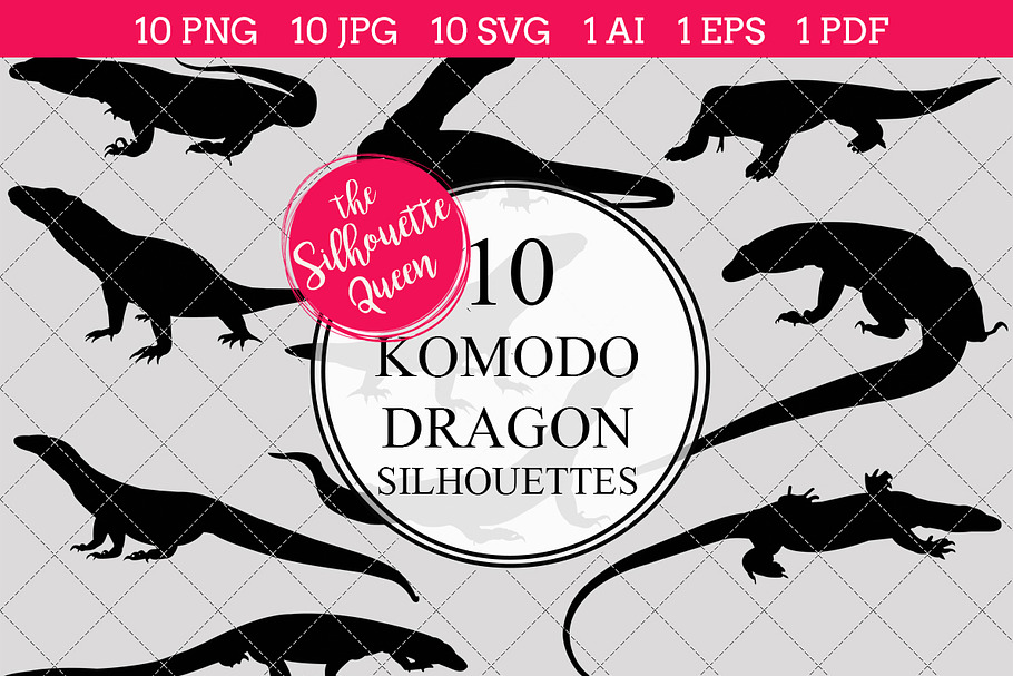 Komodo dragon Silhouette Vector in Objects - product preview 8