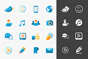 Modern flat social icons set