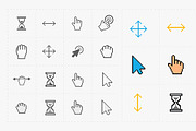 Pixel cursors icons