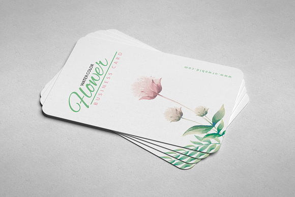 Clean Floral Business Card in Business Card Templates - product preview 1