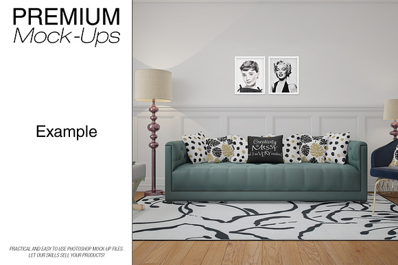 Pillows & Frames Set - Glam Style in Product Mockups - product preview 10