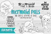 Mermaid Pals Digital Stamps and SVGs