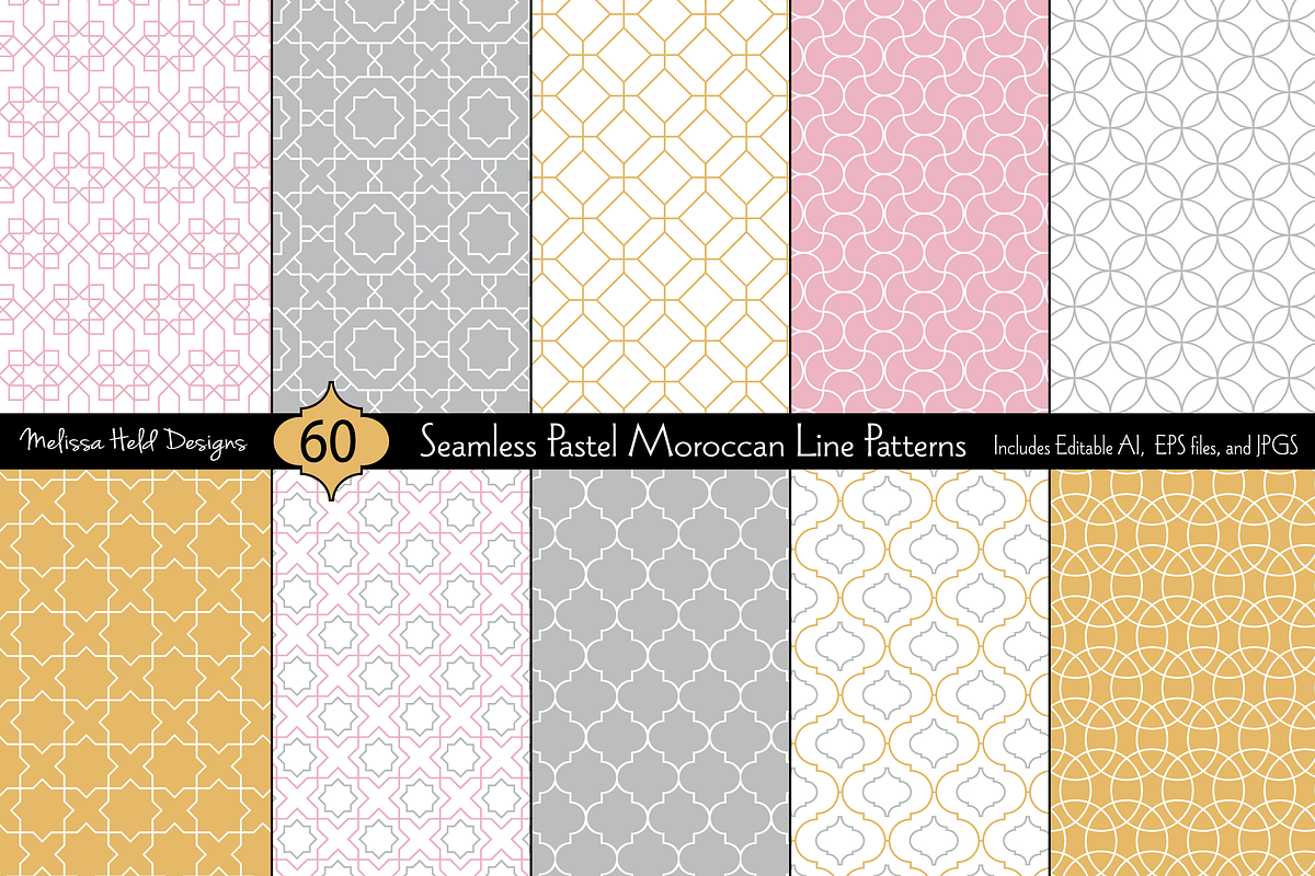 Seamless Pastel Moroccan Patterns in Patterns - product preview 8