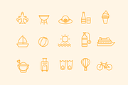 15 Summer Line Icons