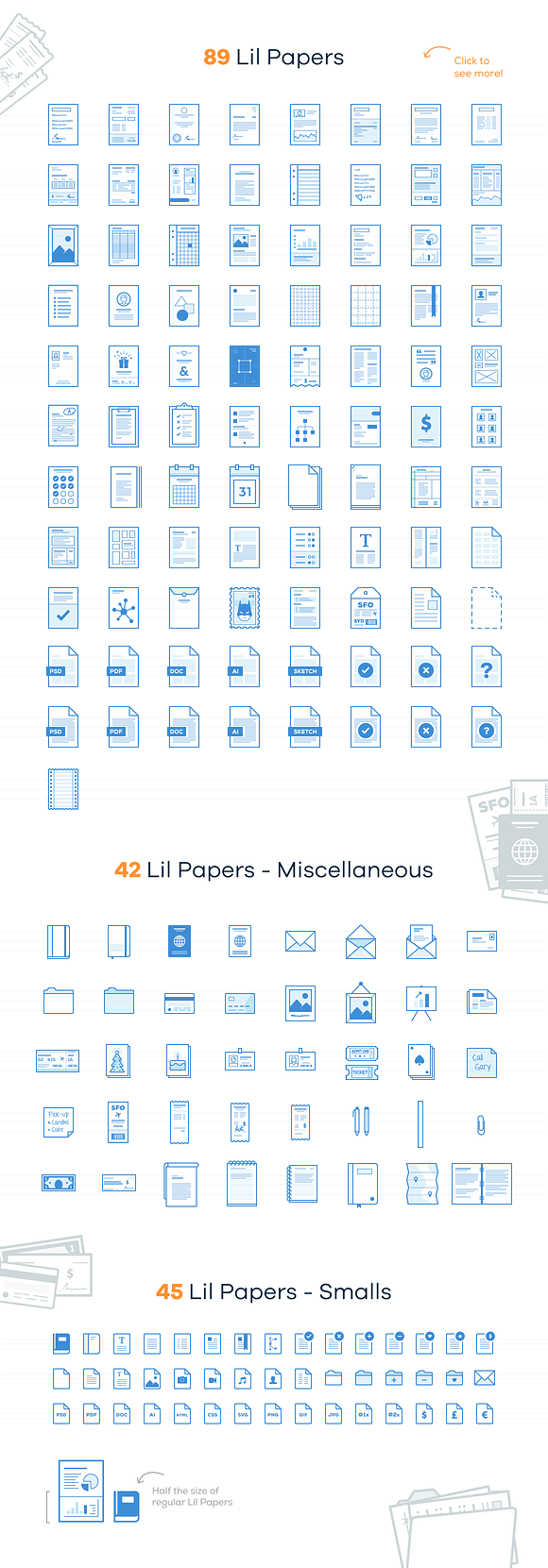 Lil Papers - 176 paper icons in Book Icons - product preview 1