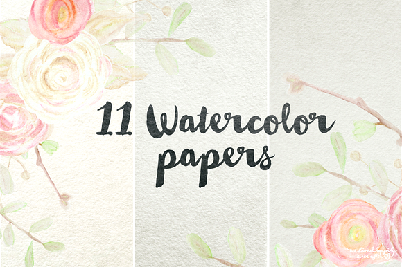 11 Digital Watercolor Papers in Textures - product preview 4
