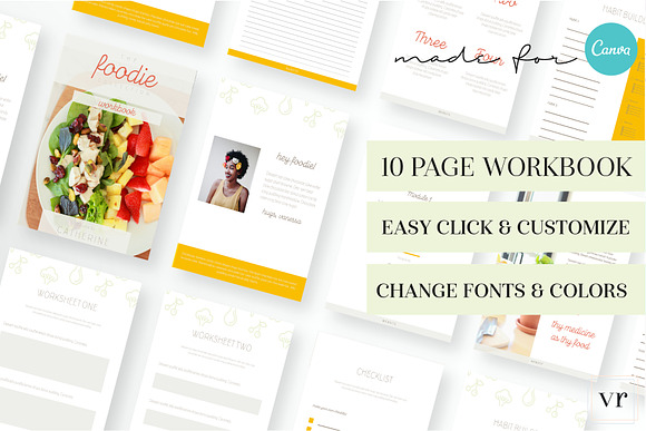 Foodie Workbook Canva in Magazine Templates - product preview 1