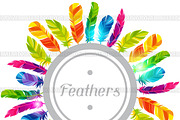 Colorful backgrounds with feathers.