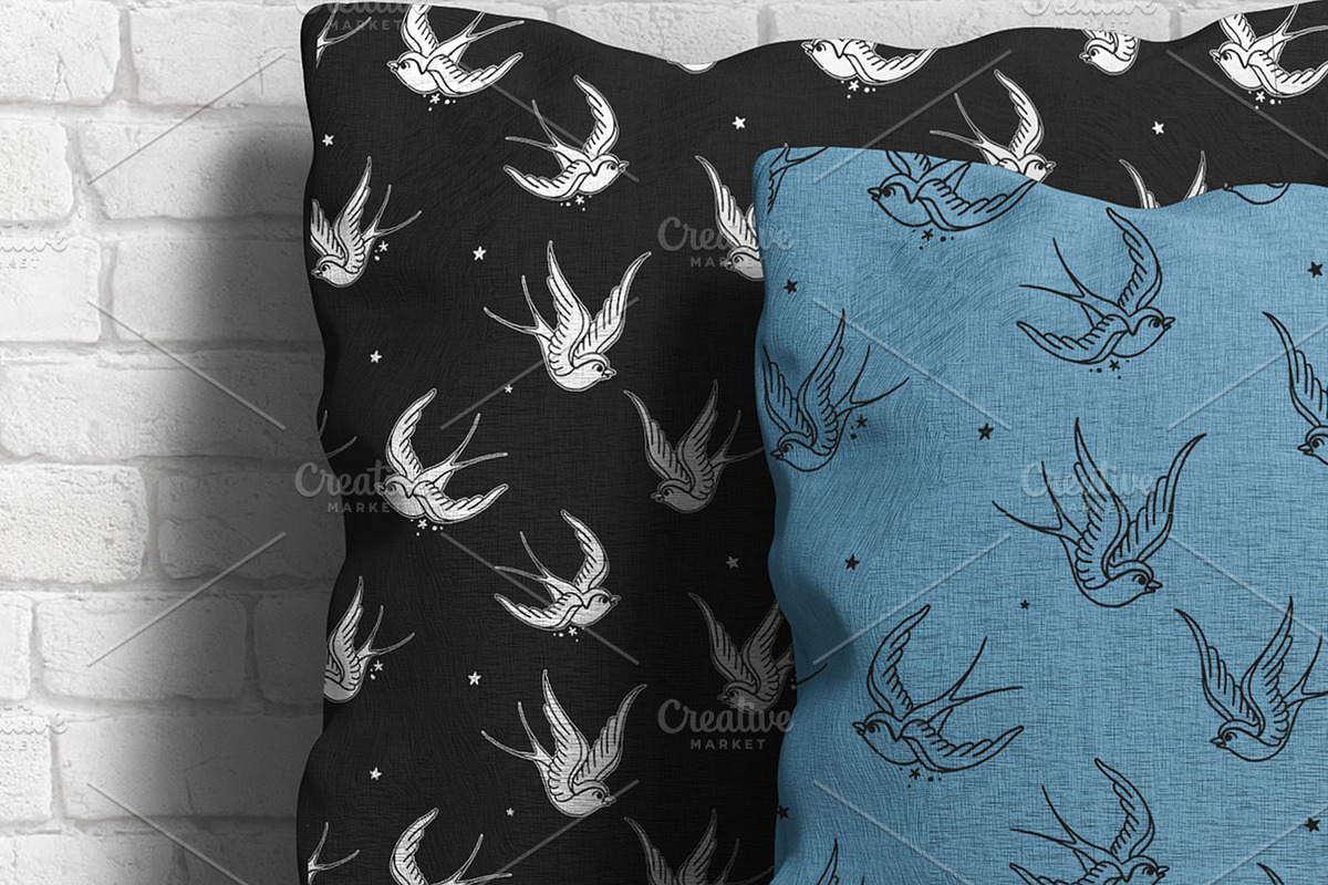 Swallow seamless Vector Pattern in Patterns - product preview 8