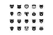 Animal Face Glyph Icons