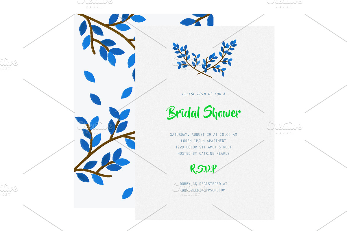 Template Bridal Shower Invitation in Wedding Templates - product preview 8