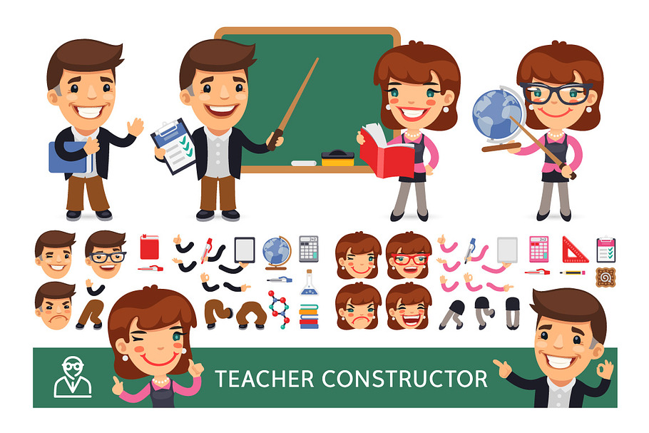 Teacher Character Constructor in Illustrations - product preview 8