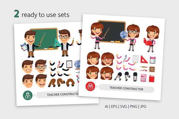 Teacher Character Constructor in Illustrations - product preview 1