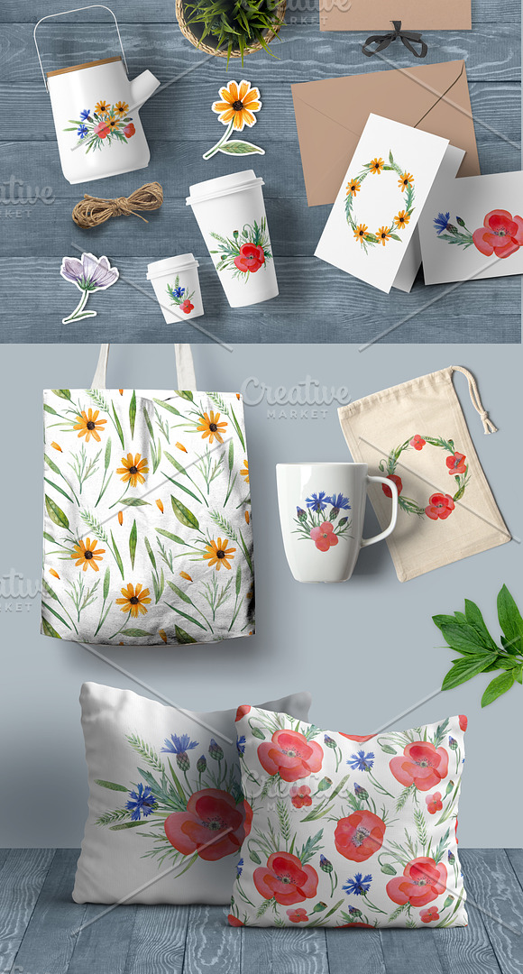 Meadow flowers in Illustrations - product preview 1