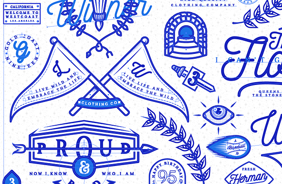 Blue Print Badges in Logo Templates - product preview 2