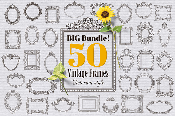 50 Vintage Frames - Victorian Style