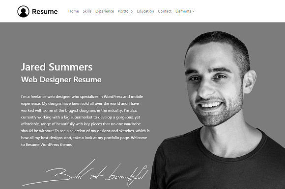 Resume WordPress Theme in WordPress Business Themes - product preview 5
