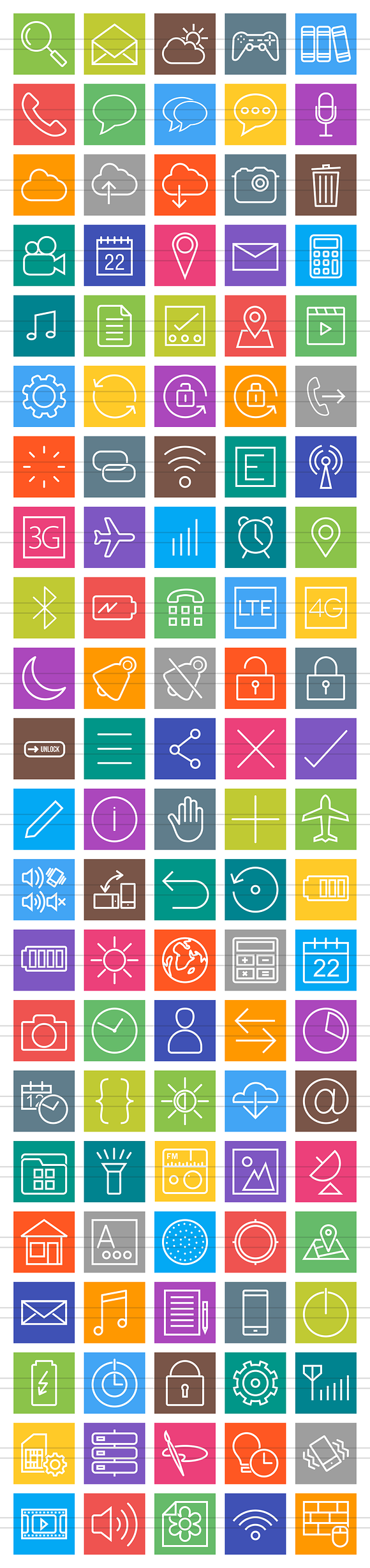 110 Mobile Interface Line Icons in Graphics - product preview 1