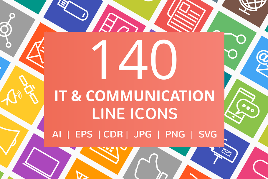 140 IT & Communication Line Icons