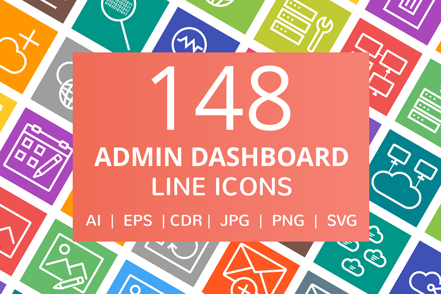 148 Admin Dashboard Line Icons in Graphics - product preview 8