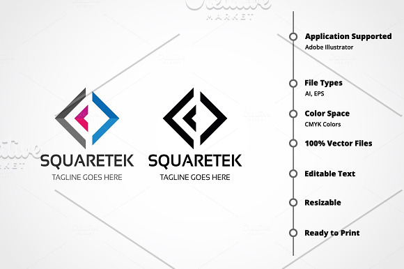 Squaretek Logo in Logo Templates - product preview 6