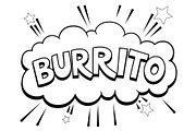Burrito word comic book pop art